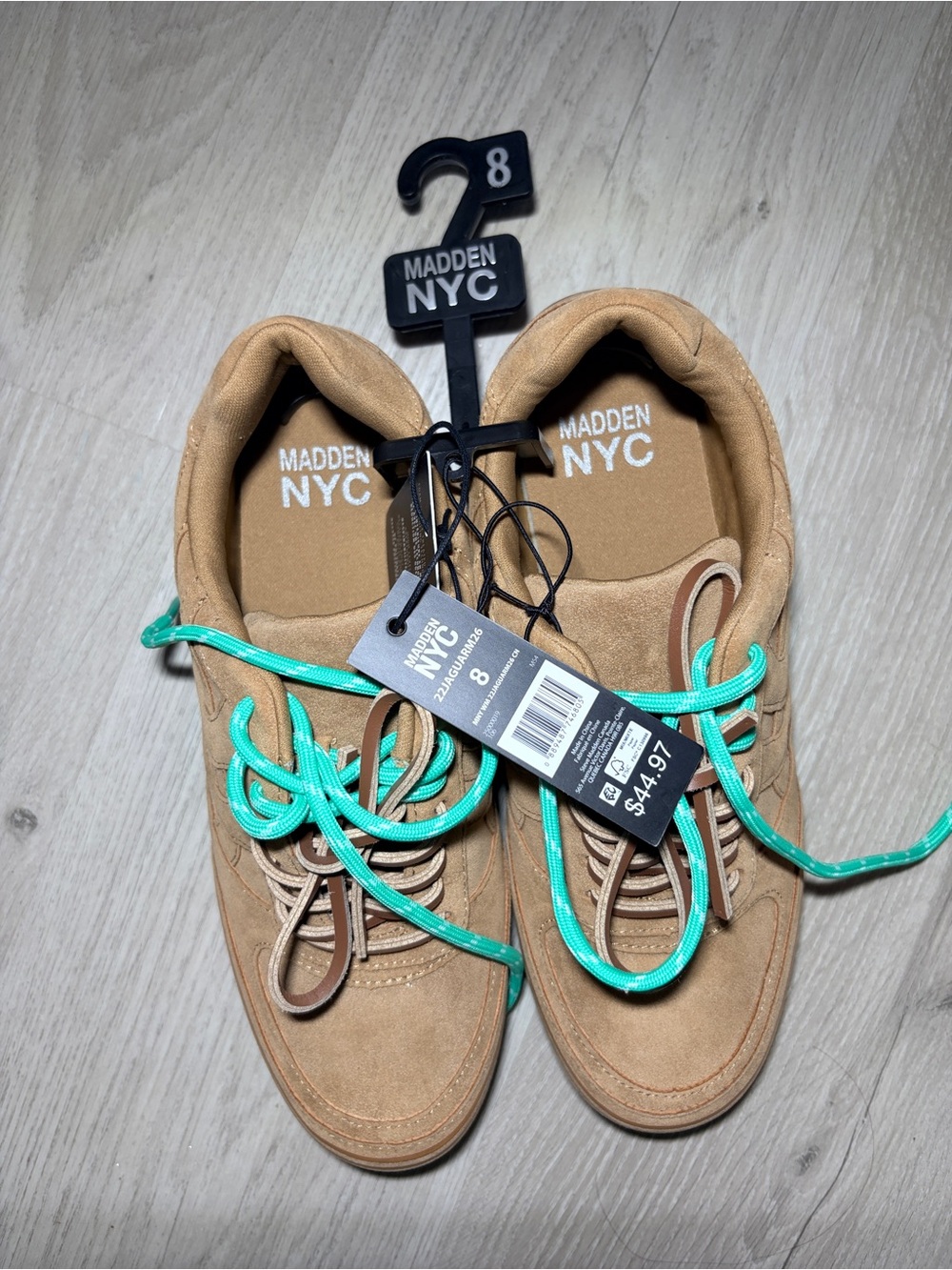 Madden NYC Women’s Lace-Up Sneakers Tan Brown – NWT Size 8